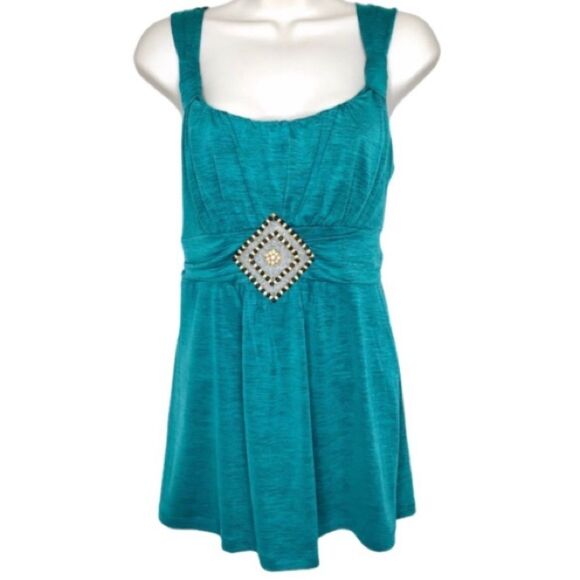 Speechless Embellished Beaded Tank Top Flowy Tie Back Sz XL - Picture 2 of 10